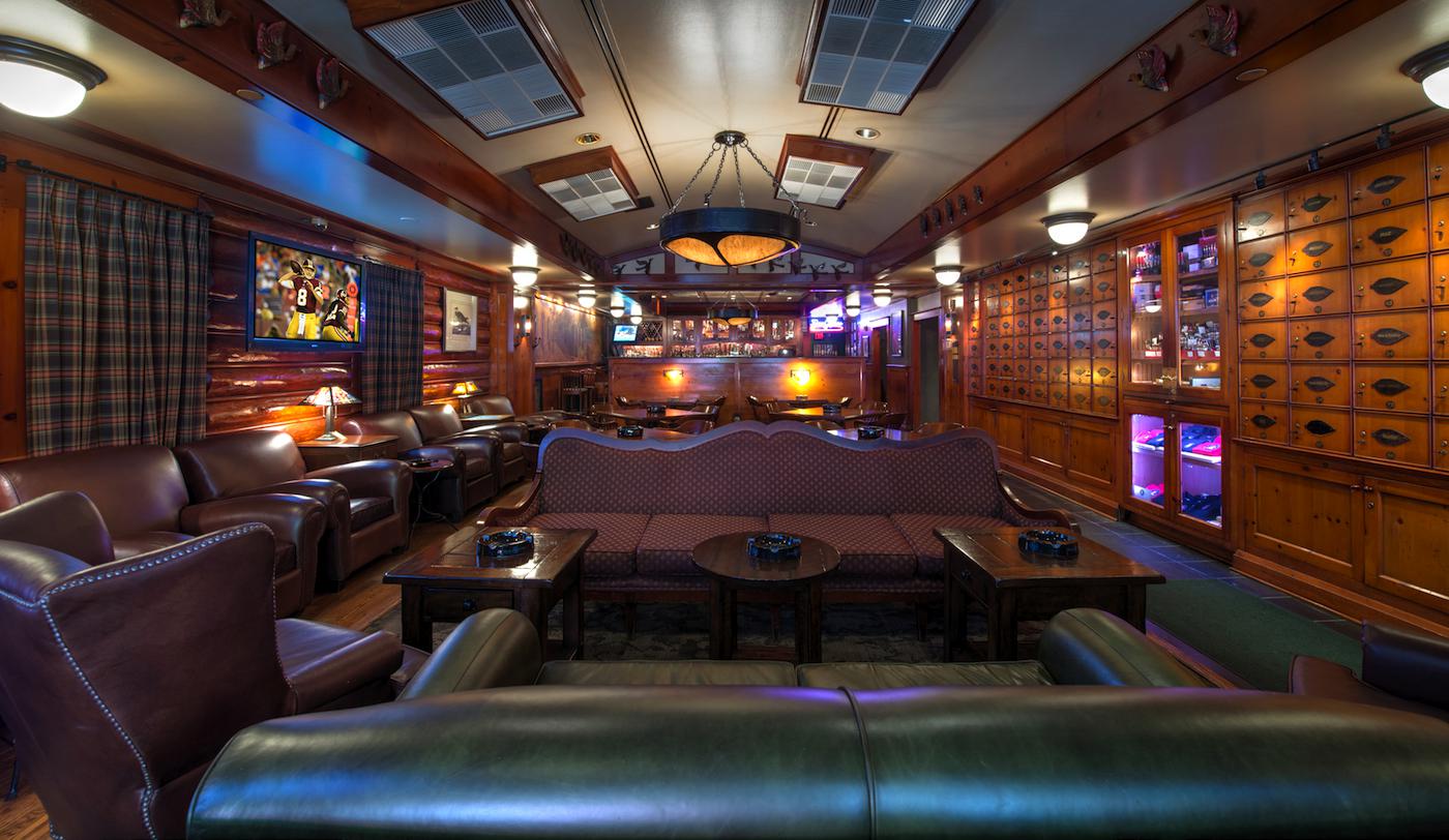 Back Room | Cigar connoisseurs puff away this clubby lounge featuring humidors & a whiskey list.